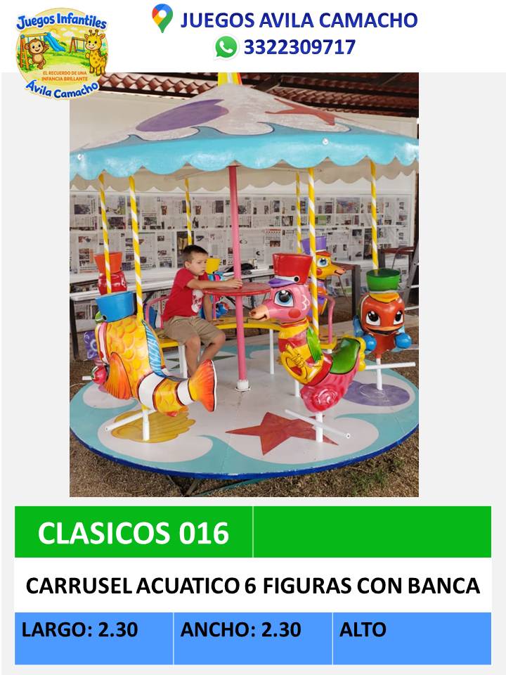 carrusel 6 figuras con banca